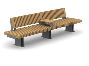 RAILROAD ADD-ON OPTIONS Standard armrests Constructed from robust 80mm wide steel plate, standard armrests can be fitted between any two timber slats on a bench or seat, although aligning them with