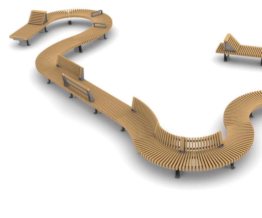RAILROAD ORGANIC LAYOUTS Endless possibilities Just like with a model train track, the layout options with RailRoad seating are almost endless, with all straight and curved modules being