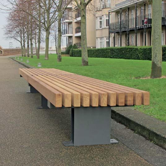 Timber slats on the seat platform and backrest are re-orientated to run in line with the seat length, meaning less machining, eradicating the need for a full length steel support chassis, and with