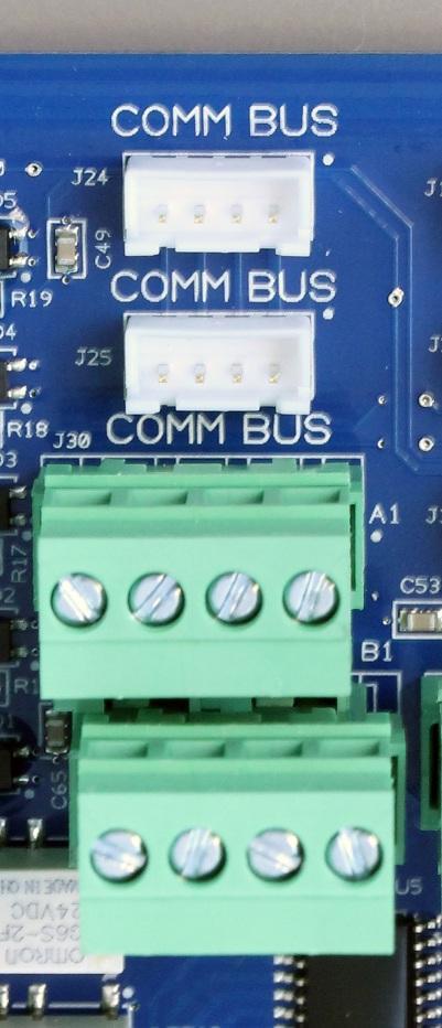 OmniLogic: (D) Smart Component Comm Ports & (E) RS485 Comm Terminal Blocks COMM BUS COMM BUS +12VDC +12VDC PCB USE: Sense &