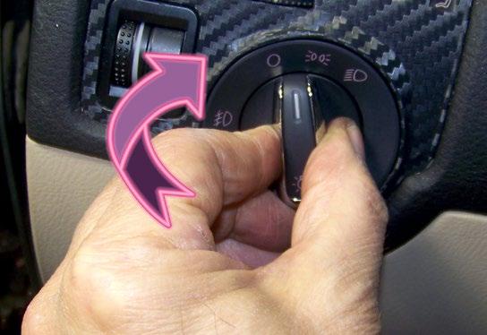 Step 4 Remove the light switch from the dashboard Press in on the light switch knob and while turning it clockwise until it stops. Then pull the switch straight out of the dash.