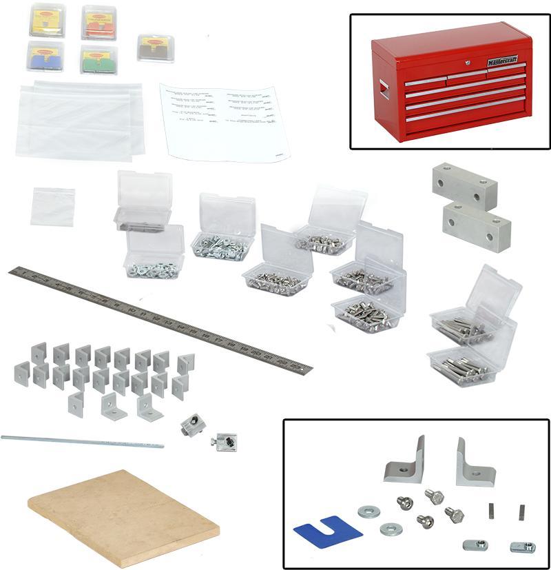 1.7 kg (3.8 lb) Tool Box Component Package 1 46631-00 The Tool Box Component Package 1 consists of various items used to assemble components on the universal base.
