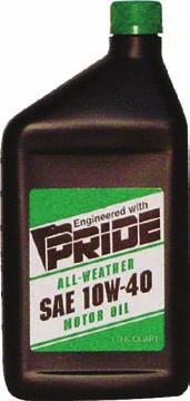 All Package Sizes Available, Most Popular Items Shown Below Pride Passenger Car Motor Oils are formulated to provide engine protection under severe operating conditions.
