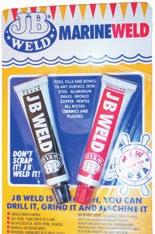 J-B STICK WELD world s finest cold weather compound J-B WELD BONDS TO MOST SURFACES AND HAS MANY USES. #1 BRAND FOR CONSUMERS AND PROFESSIONAL ON THE MARKET TODAY.