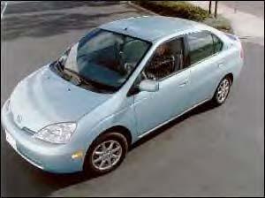 Toyota Prius Four door, five passenger sedan High voltage cable runs under body,