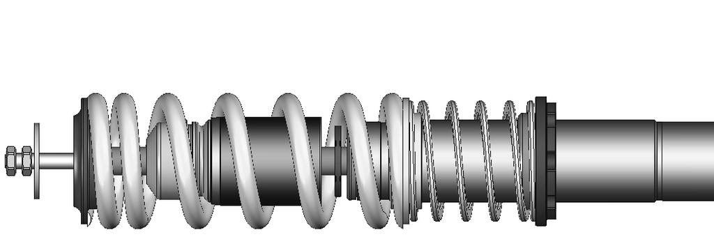 Rear axle: Supplied coilover strut with supporting washer.