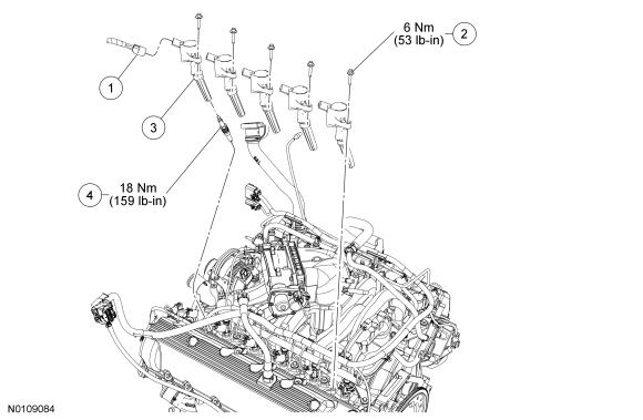 303-07B Engine Ignition 6.8L (2V) 2015 E-Series REMOVAL AND INSTALLATION Procedure revision date: 08/11/2014 NOTE: LH shown, RH similar.