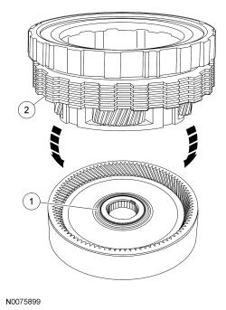 Assemble the rocker clutch and ring gear assembly. 1. Install the No. 15 hub bearing onto the ring gear hub. 2.