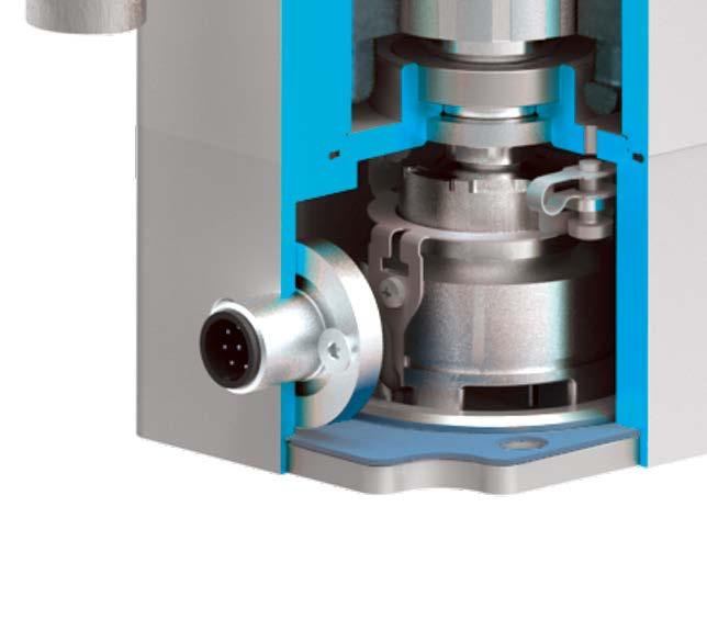 Due to the optimized attached air feed-throughs, pneumatic actuators can