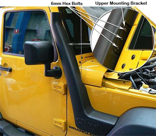 12 Install the snorkel body onto the fender panel. Align the snorkel body to the upper mounting bracket and fender panel.