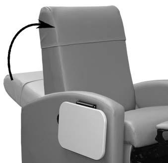 To operate the infinite back positioning, pull back on the recline lever and adjust the upholstered back angle by pushing back with your body until desired angle has been reached.