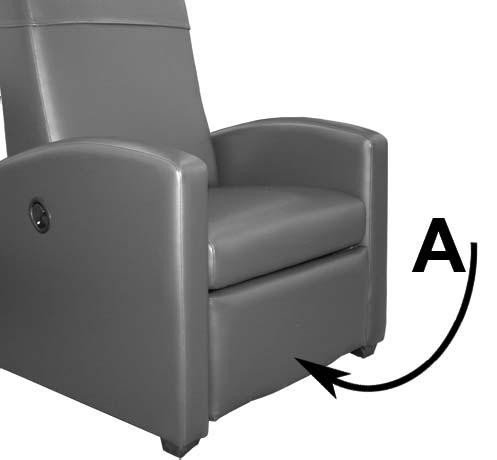 DO NOT place hands, legs, or feet under seat, mid-ottoman, or legrest. Stay clear of recline mechanism when operating chair. RETURN TO THE SEATED POSITION: 1.