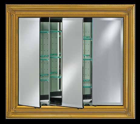 Mount Kit* When recessing cabinet, frame is flush to the wall When recessing cabinet, frame is flush to the wall 3-mirror Design (Front, Back, Behind Doors) 3-mirror Design (Front, Back, Behind