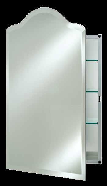 Shelves No Unsightly Hinges D D B E B E C C A A DOOR CABINET BODY DOOR CABINET BODY Specialty Collection Arch Top Cabinets FLANGE F Available in the following sizes: (Rough Wall Opening) Glass Shelf