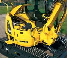 Easy Maintenance Excellent serviceability Komatsu designed the PC118MR-8 with an easy