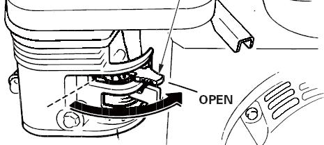 Move the throttle lever away from the SLOW position, about 1/3 of the way toward the FAST position.