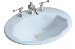 Self-Rimming Bathroom Sinks Kohler Larkspur Model #: K-2908-4-6 Finish: Skylight - 24 x18 Bowl