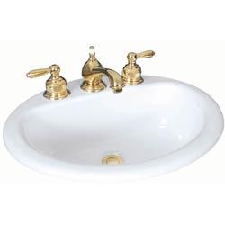 Self-Rimming Bathroom Sinks Europa Model #: 299-96 Quantity: 2 Finish: Antique Lace - 19-1/4 x13-3/4 Oval Designer Bowl with Faucet Drilling List Price: $237.50 Sale Price: $126.