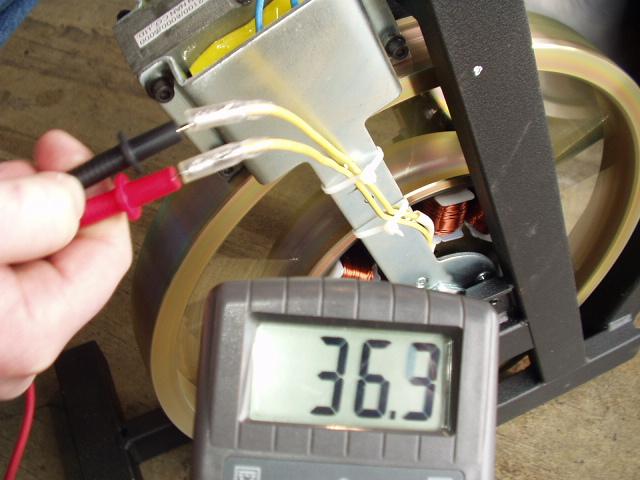 Alternator Output at Flywheel Put multimeter to the VAC setting.