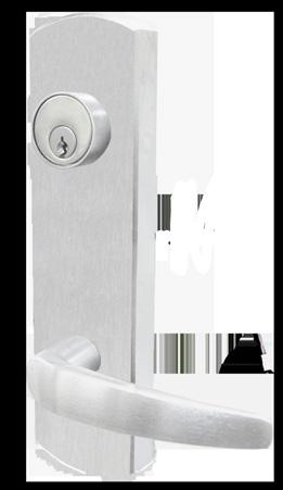Available for fire and non-fire rated rim and vertical rod exit devices Standard 6-Pin Schlage C Mortise Cylinder included DOOR THICKNESS