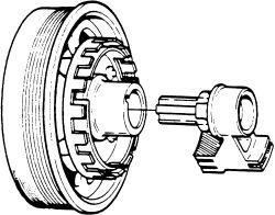 Place the crankshaft sensor tool on the crankshaft balancer and turn.