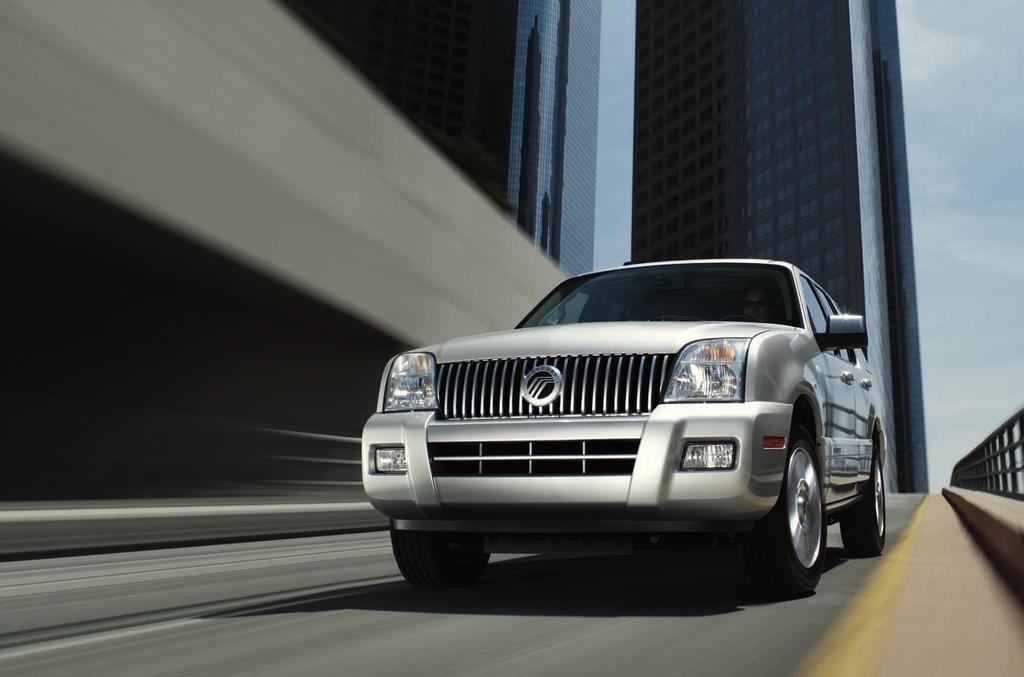 Powerful Poise. In the 2009 Mercury Mountaineer, robust power is backed by impressive poise. A 4.6L 3-valve V-8 engine, available on Mountaineer Premier, supplies 292 hp and 35 lb.-ft. of torque.
