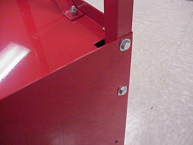 USING THE 1 BOLTS, PLACING WASHERS ON EACH SIDE.. 6.