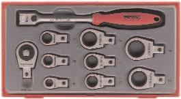 Double flex wrenches Double flex wrenches, with different sizes 12 point sockets at each end. Chrome vanadium. Satin finish. Stock Size L D1 D2 W T Weight Price No.