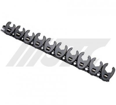 JTC-1605 DELUXE CROWS-FOOT WRENCH SET Made from chrome-molybdenum steel with a gap for use on union nuts fitted in hydraulic oil, diesel injection, and