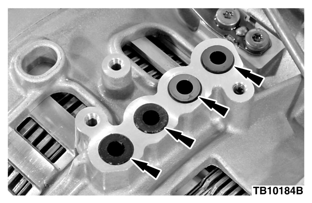 Rotate the pump to align the pump-to-case bolts and push the pump into the case. 30. Install the 11 main control assembly bolts and tighten to 8 N m (71 lb-in). 31.