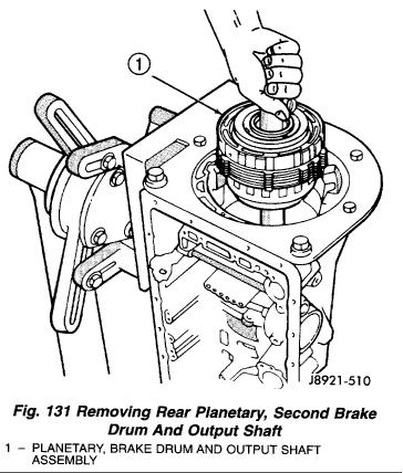 54. Remove rear planetary gear, second brake drum