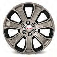 Some vehicle components may need to be retained and reused when installing these wheels. See your dealer for details. Use only GM-approved wheel and tire combinations. See gmc.