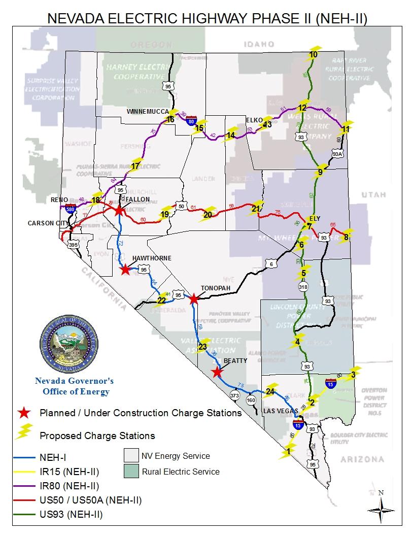 Nevada Electric Highway DC Fast Charging Corridor Development The Company is working with the State to achieve targeted impacts and the clean energy vision outlined in Nevada Governor Brian Sandoval