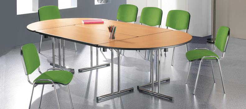 SharedSpaces / MeetingTables 197 Everyday folding tables 25 mm thick melamine high-density tops, with impact-resistant PVC edge banding.