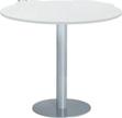 tables > Melamine 25 mm thick tops, ø 60 cm > Central stem on circular base plate in an aluminium grey finish H. 72 cm 6 488 005 + top + SB H.