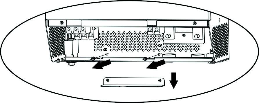 Step 3: Remove two screws as below chart and remove 2-pin and 14-pin cables.