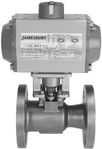 FLANGED BALL VALVES ANSI CLASS 150 & FULL BORE: 1/2 12 (DN 15 ) SERIES 9000 14 24 (DN 350 600) AND LARGER SERIES 6000 The JAMESBURY polymeric-seated flanged ball valves offer a patented flexible-lip