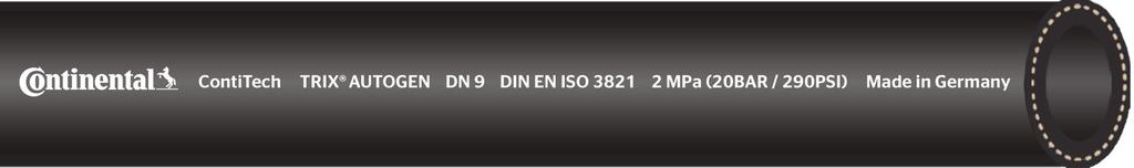 TRIX Air/nitrogen/argon/CO 2 hose - black DIN EN ISO 3821 The TRIX Air/nitrogen/argon/CO 2 hose is designed for the transport of non combustible gases.