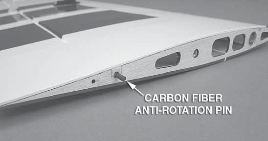 When positioned properly the control horn will rest on a hardwood plate in the aileron.