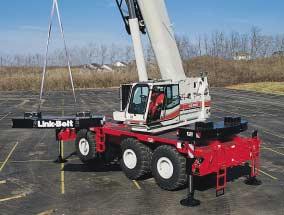 Breakthrough transportability Unlike any other rough terrain crane in this class, in less than an hour, without a helper crane, the RTC-80100 is stripped to less than 90,000 lbs.