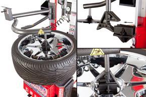 A pneumatic nylon non-marring wheel restraint device on R23AT, R26AT, and R26DT NextGen tire