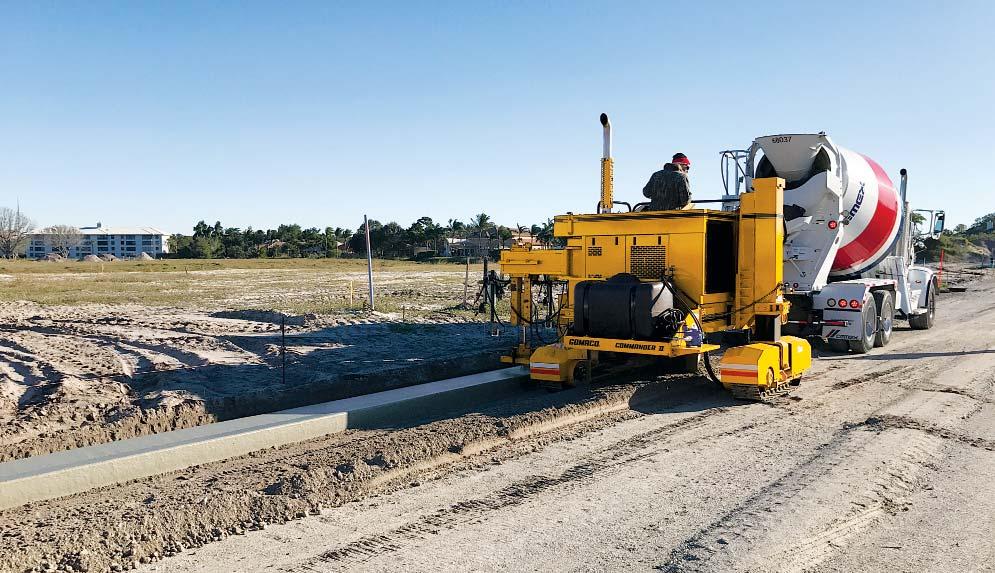 The GOMACO Commander II is able to slipform curb and gutter utilizing the smooth