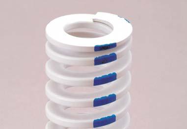 Medium Duty Die Springs Color coded BLUE STRIPE 2 Total Deflection Total Deflection Maximum Pounds Recommended Recommended Operating Max. Pkg. Hole Rod Free Wire @ 1/10 for Long Life for Avg.