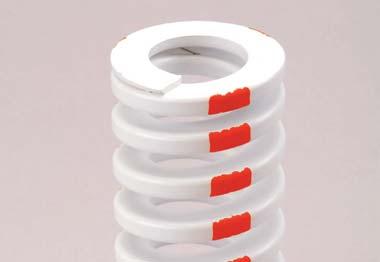 Medium Heavy Duty Die Springs Color coded RED STRIPE Total Deflection Total Deflection Maximum Pounds Recommended Recommended Operating Max. Pkg. Hole Rod Free Wire @ 1/10 for Long Life for Avg.