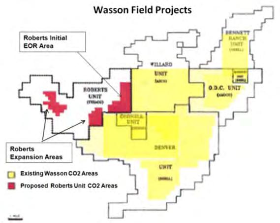 CO2 EOR New Mexico Roberts 1 Roberts 2 Roberts 3 CO2 EOR Projects Maple Wilson GMK Roberts Projects Producing Development