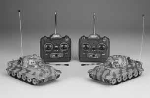 Combat Armor sets include two tanks and two controllers, for full-function R/C operation with synchronized action and sound.