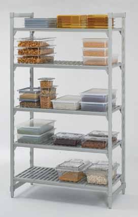 84" SHELVING 84" (2140 mm) Camshelving provides maximum storage capacity in limited space. Ideal for operations with high product turnover and extensive menu offerings.