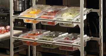 Divider bars feature a raised bar on the front edge to keep racks and pans from sliding off the front of the unit.
