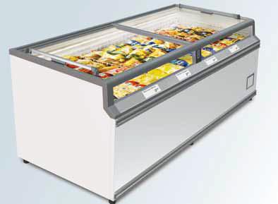 (913 Sydney XL) ECO-FRIENDLY AHT e-co CHEST COOLERS & Attractive and ergonomic handle strip available in different colours End cabinet Stand alone unit Easily visible temperature display on unit