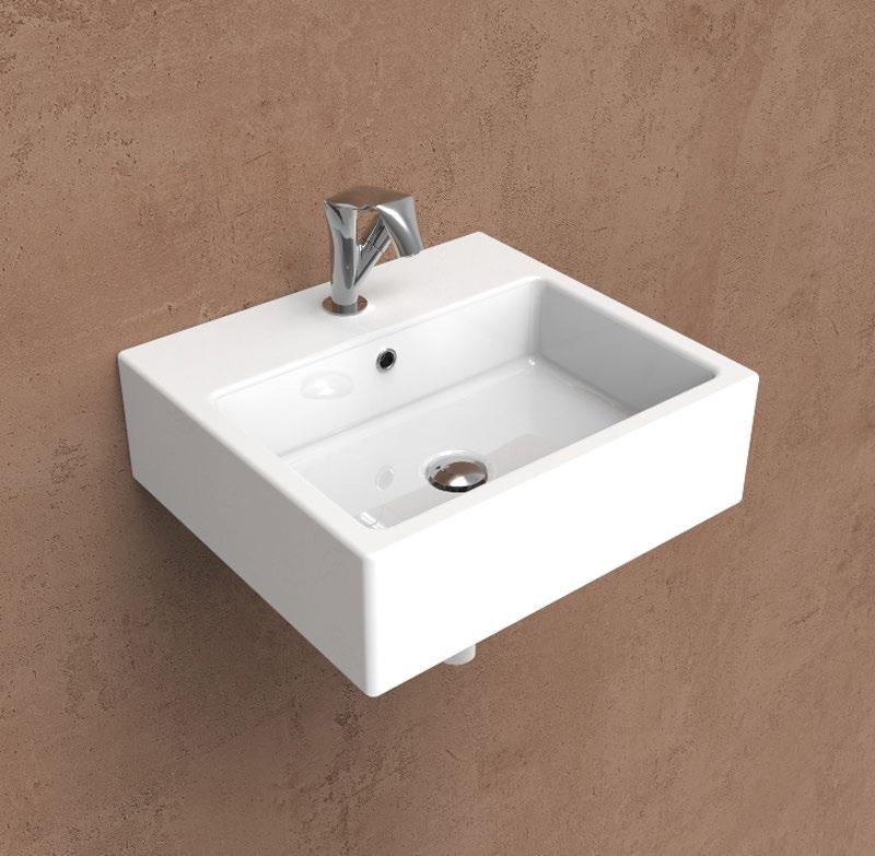 5058 Acqualight Countertop - wall hung basin 50 cm with overflow arranged for three holes tap Bracket with towel holder (STUB50) Forty6 shelf (F58) Solid shelf (SL5058) Compono System benches (CSM90